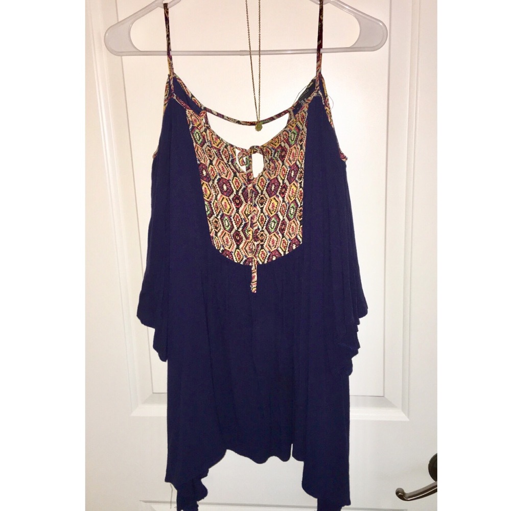 Forever 21 Flowy Boho Long Blouse